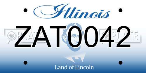 ZAT0042 Illinois License Plate