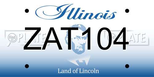 ZAT104 Illinois License Plate