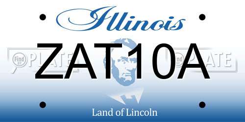 ZAT10A Illinois License Plate