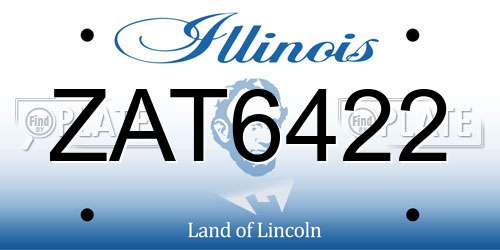 ZAT6422 Illinois License Plate