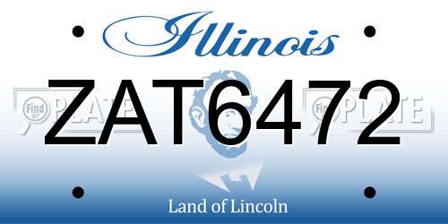 ZAT6472 Illinois License Plate