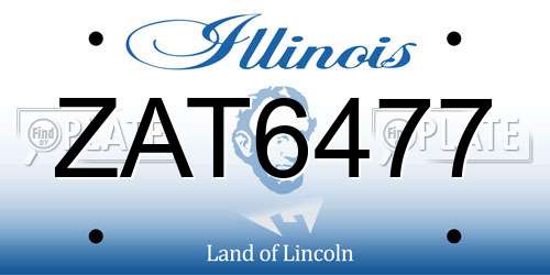 ZAT6477 Illinois License Plate