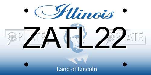 ZATL22 Illinois License Plate