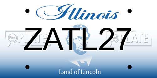 ZATL27 Illinois License Plate