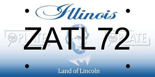 ZATL72 Illinois License Plate