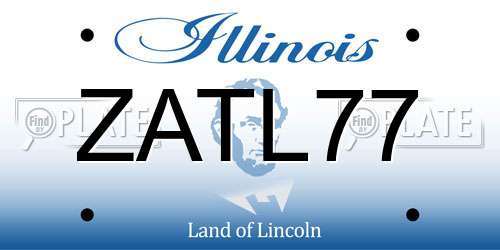 ZATL77 Illinois License Plate