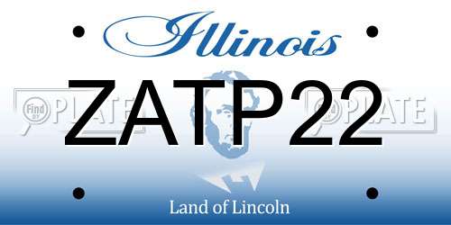 ZATP22 Illinois License Plate