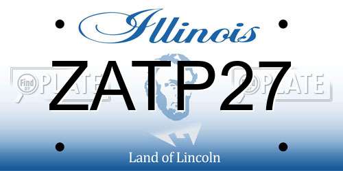ZATP27 Illinois License Plate
