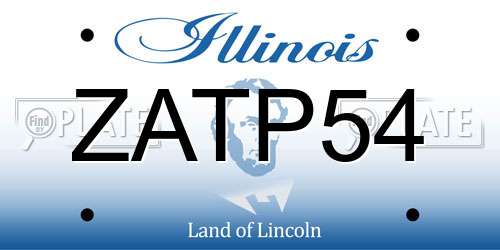 ZATP54 Illinois License Plate