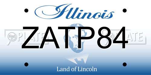ZATP84 Illinois License Plate