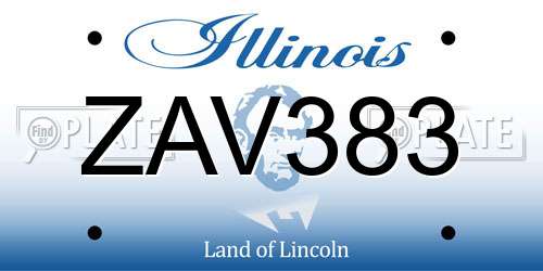 ZAV383 Illinois License Plate