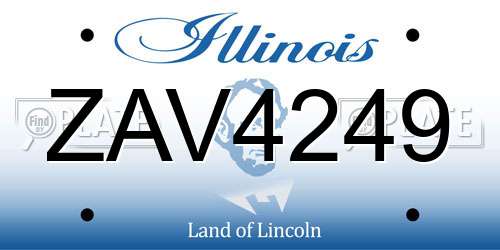 ZAV4249 Illinois License Plate