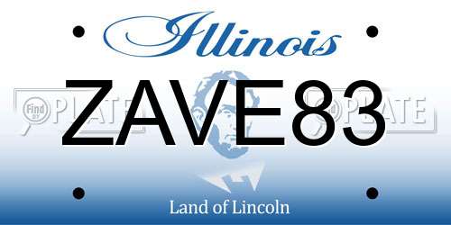 ZAVE83 Illinois License Plate
