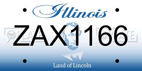 ZAX1166 Illinois License Plate
