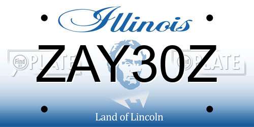 ZAY30Z Illinois License Plate