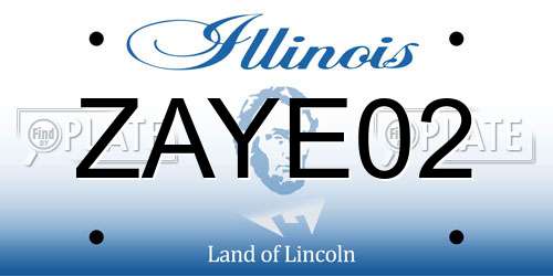 ZAYE02 Illinois License Plate