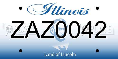 ZAZ0042 Illinois License Plate