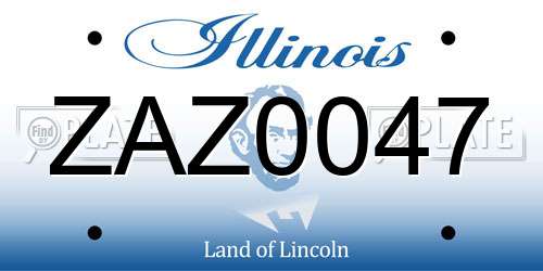 ZAZ0047 Illinois License Plate