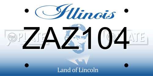 ZAZ104 Illinois License Plate