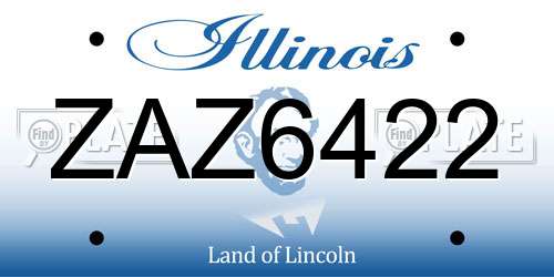 ZAZ6422 Illinois License Plate