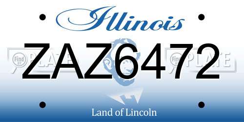 ZAZ6472 Illinois License Plate