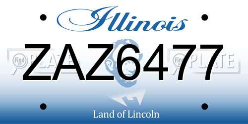 ZAZ6477 Illinois License Plate