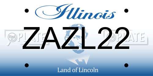 ZAZL22 Illinois License Plate