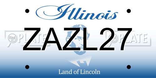 ZAZL27 Illinois License Plate