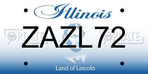 ZAZL72 Illinois License Plate