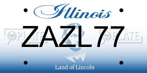 ZAZL77 Illinois License Plate