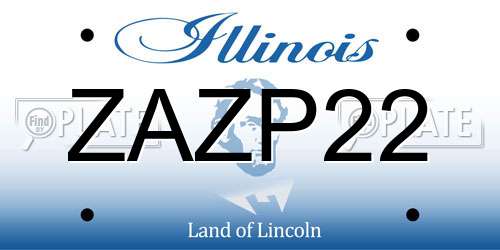 ZAZP22 Illinois License Plate
