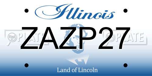 ZAZP27 Illinois License Plate