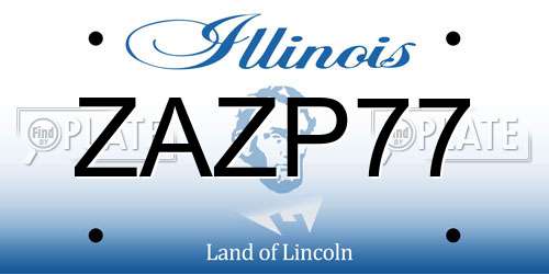 ZAZP77 Illinois License Plate