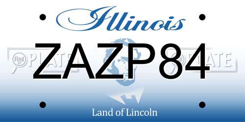 ZAZP84 Illinois License Plate