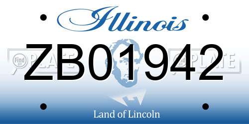 ZB01942 Illinois License Plate