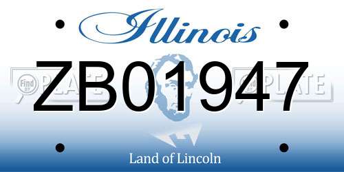 ZB01947 Illinois License Plate