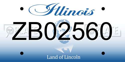 ZB02560 Illinois License Plate