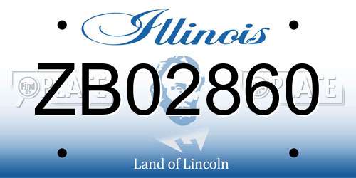 ZB02860 Illinois License Plate
