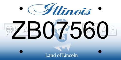 ZB07560 Illinois License Plate
