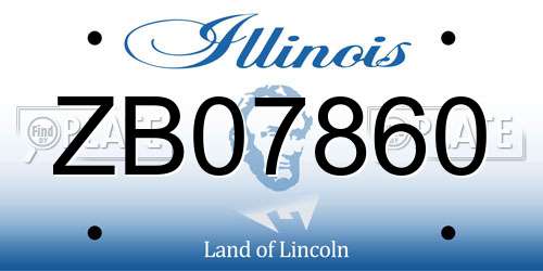 ZB07860 Illinois License Plate