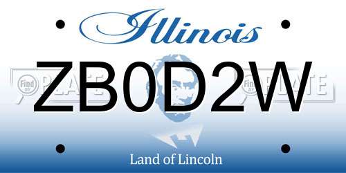 ZB0D2W Illinois License Plate