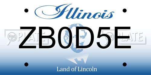 ZB0D5E Illinois License Plate