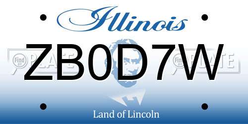 ZB0D7W Illinois License Plate