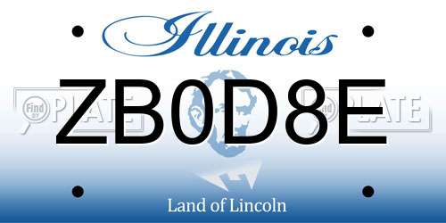 ZB0D8E Illinois License Plate