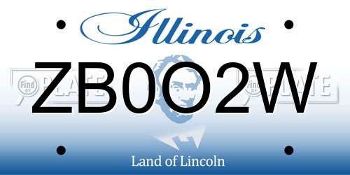 ZB0O2W Illinois License Plate