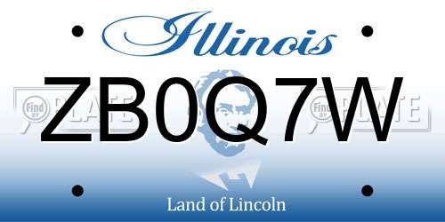 ZB0Q7W Illinois License Plate