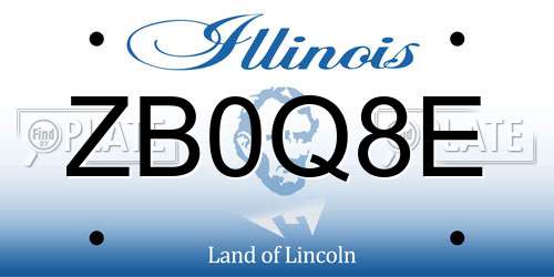 ZB0Q8E Illinois License Plate