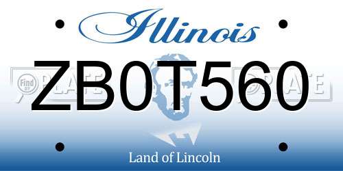 ZB0T560 Illinois License Plate