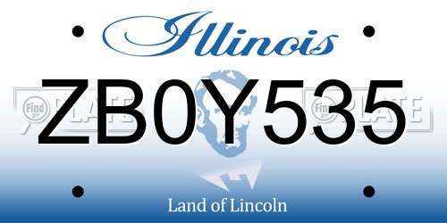 ZB0Y535 Illinois License Plate