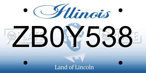 ZB0Y538 Illinois License Plate